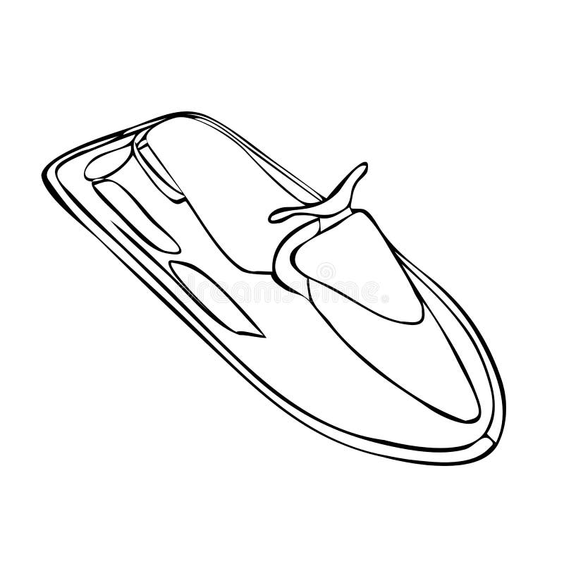 Isolated Jet-Ski on a white background. Vector illustration. Isolated Jet-Ski on a white background. Vector illustration.