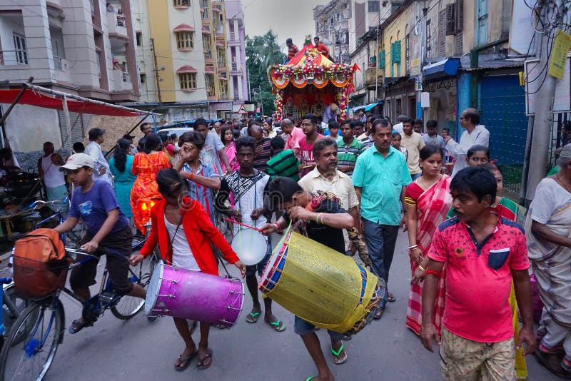 Jatra Rath του Λόρδου Jagannath, δυτική Βεγγάλη, Ινδία στοκ εικόνα