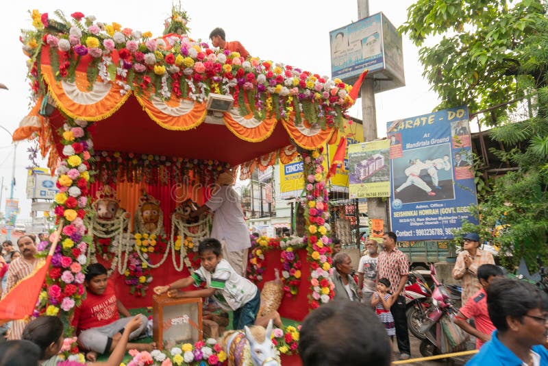 Jatra Rath του Λόρδου Jagannath, δυτική Βεγγάλη, Ινδία στοκ εικόνες