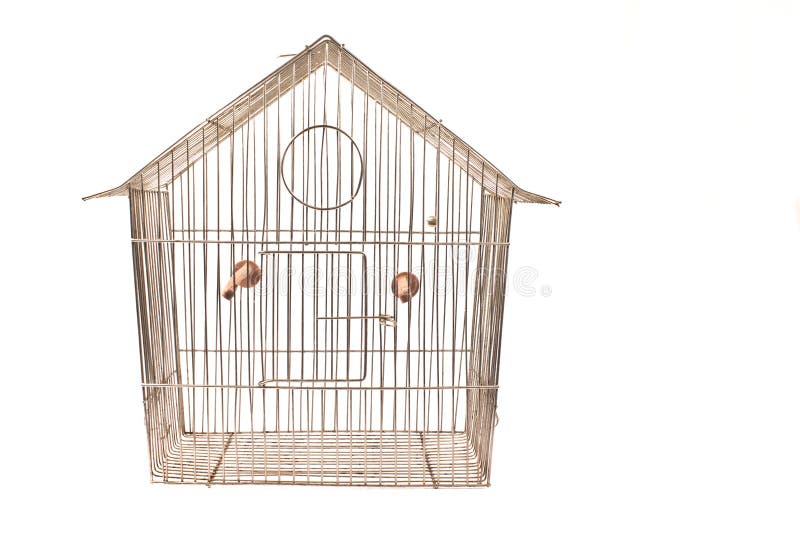 Empty bird cage isolated on white. Empty bird cage isolated on white