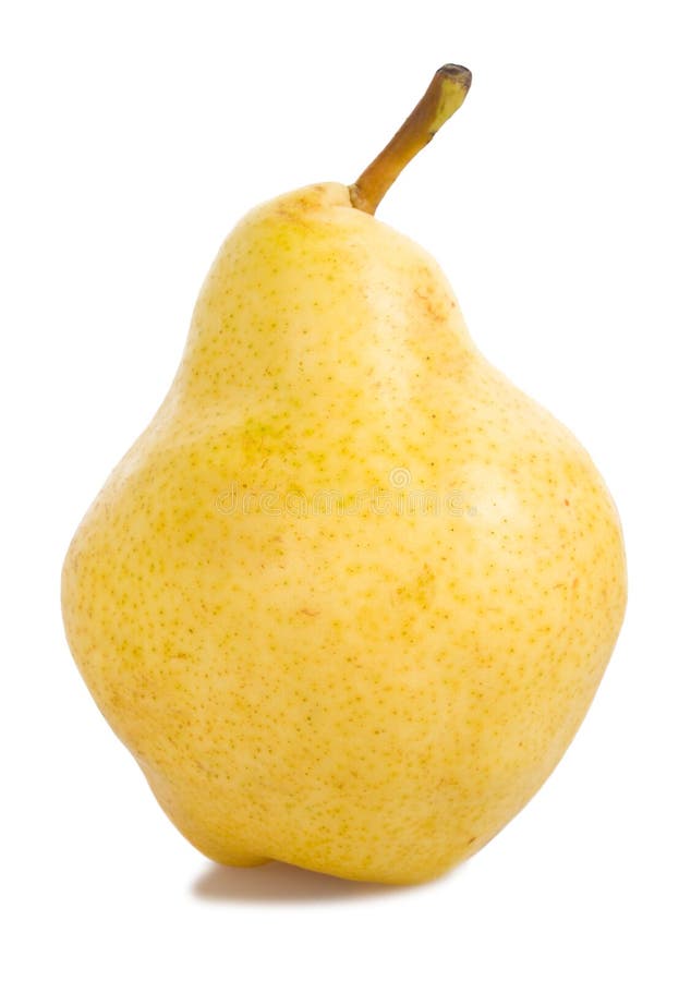 Poire jaune isolée photo stock