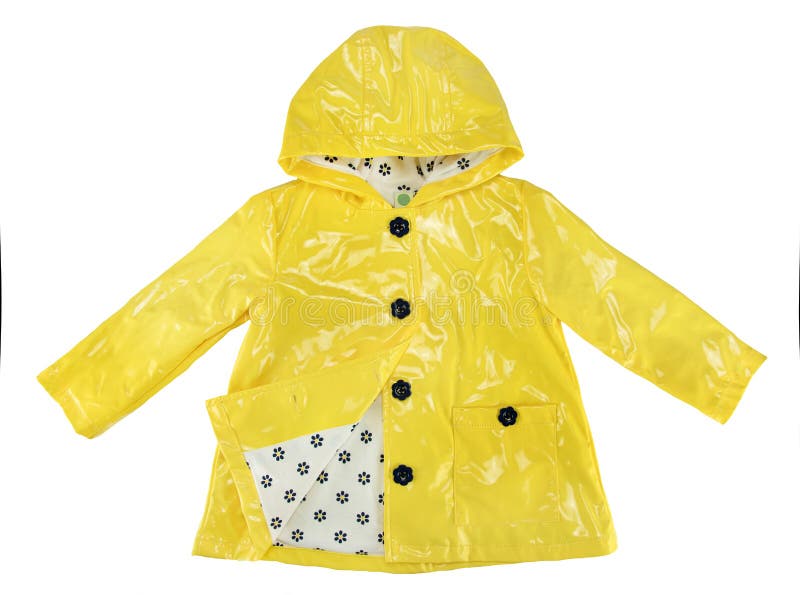 Jaune de veste de pluie d'élégance pour la fille images stock Jaune de veste de pluie d'élégance pour la fille images stock