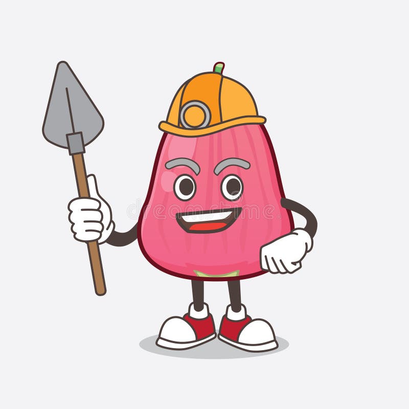 Java Apple cartoon mascot character as cool miner vector illustration