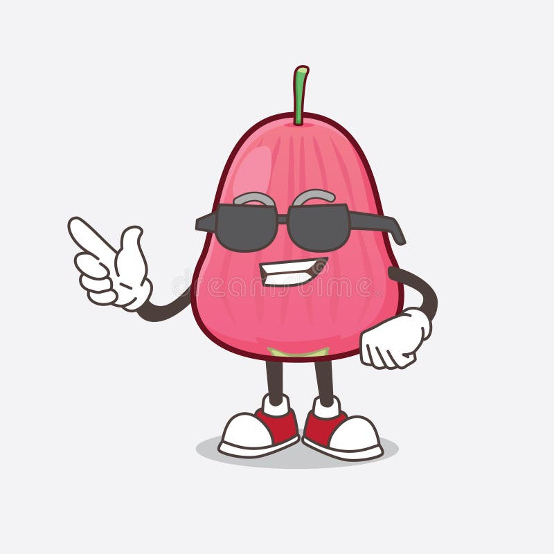 Java Apple cartoon mascot character wearing black glasses stock illustration