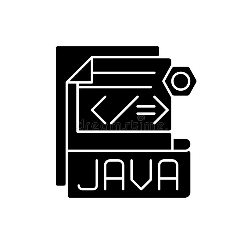 JAVA file black glyph icon royalty free illustration