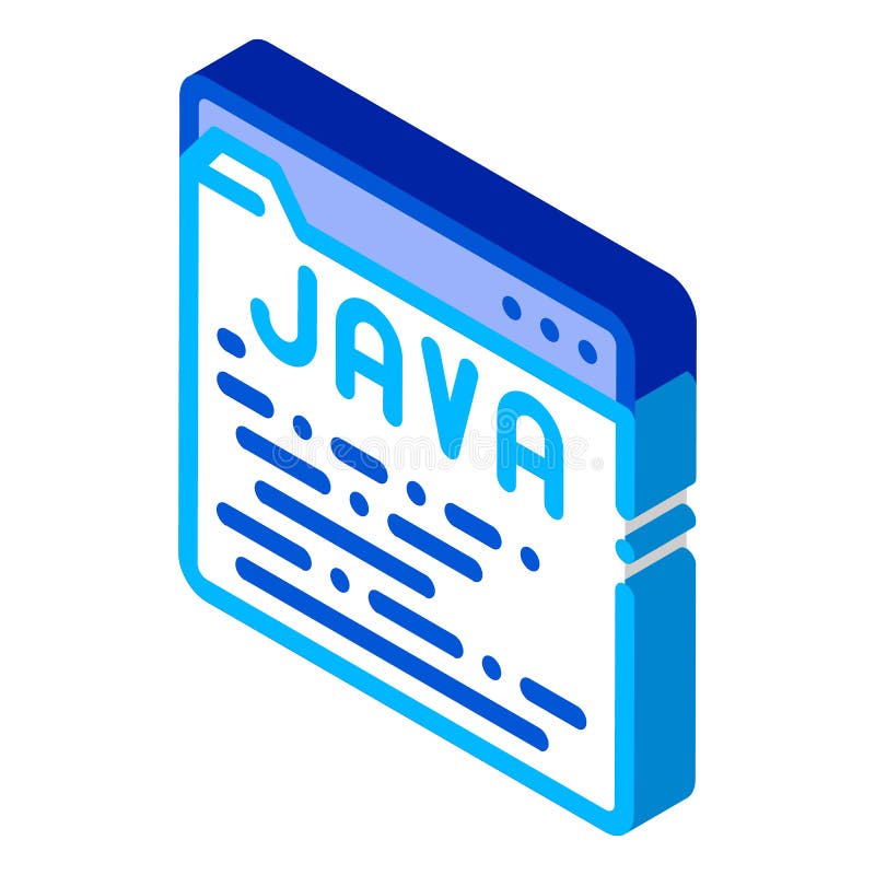 编码语言Java系统等距图标矢量图插图 库存例证