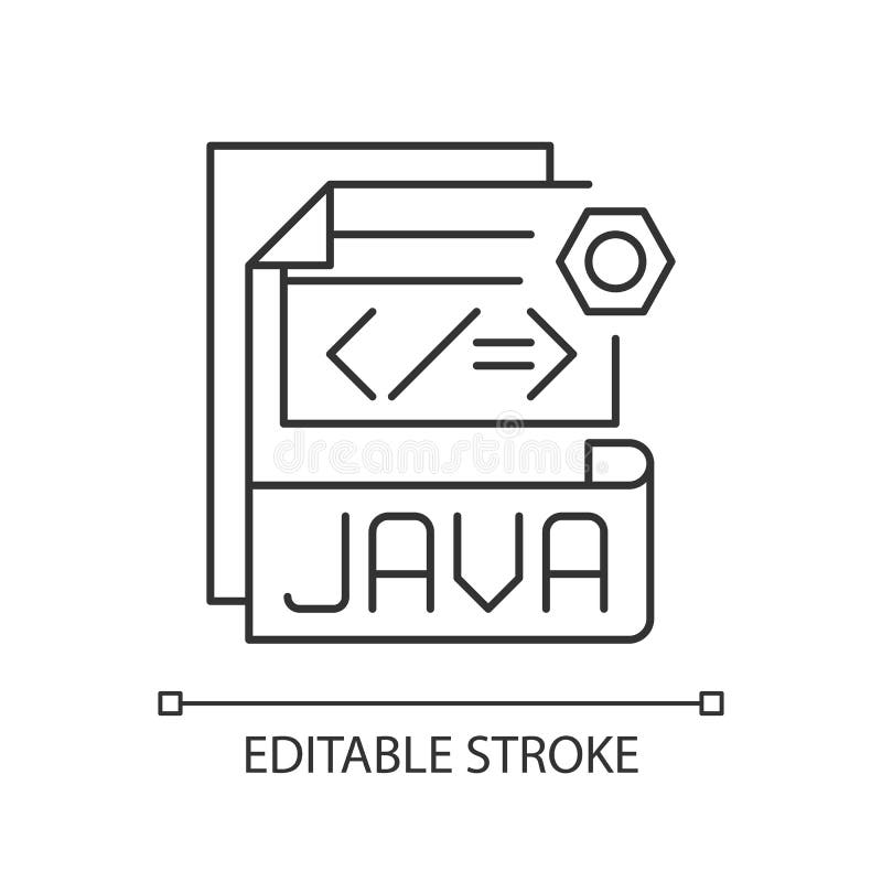 JAVA文件像素完美线性图标 皇族释放例证