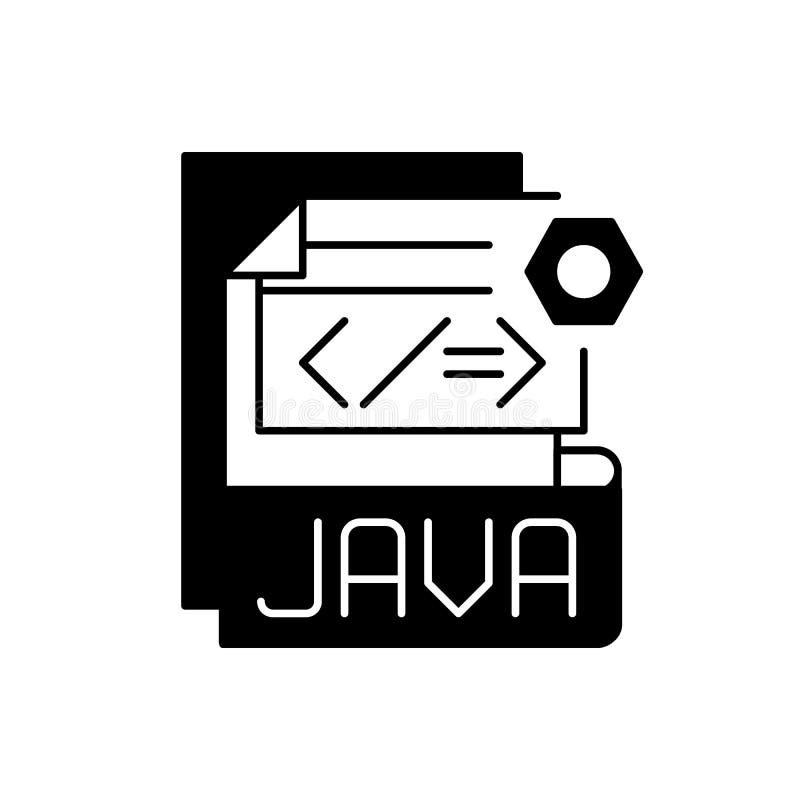 JAVA文件黑色线性图标 向量例证