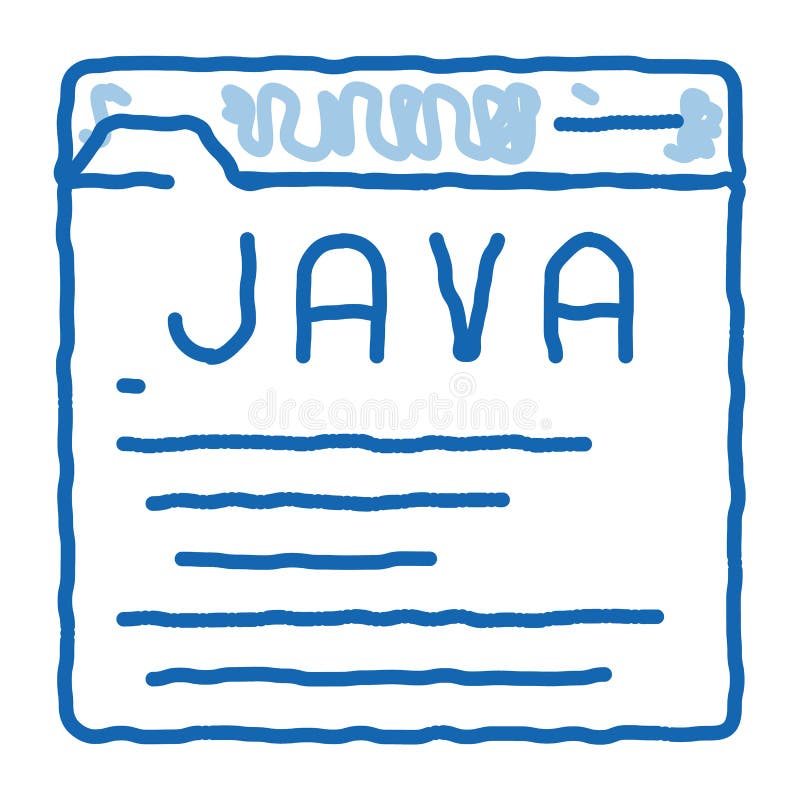 编码语言java系统涂鸦图标手绘图 皇族释放例证