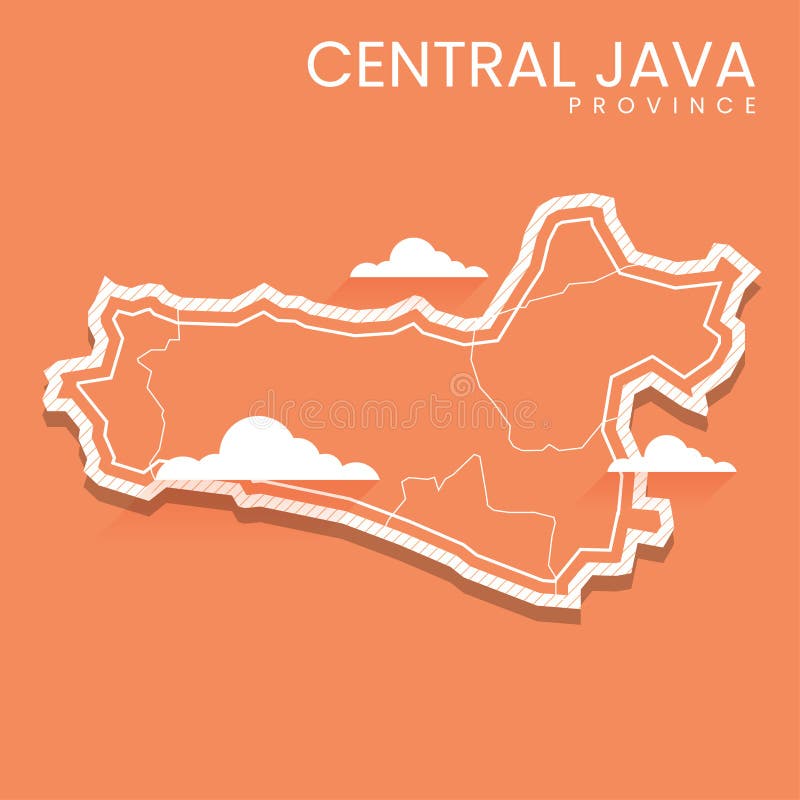 现代简约独特的中央java地图 向量例证
