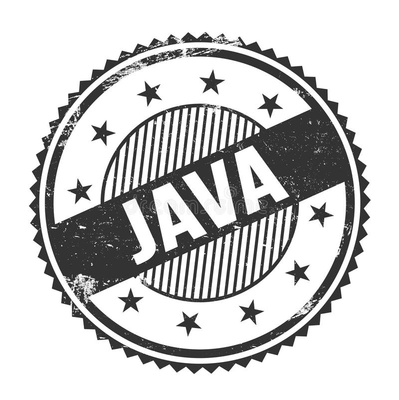 黑格朗基圆戳的java文本 向量例证