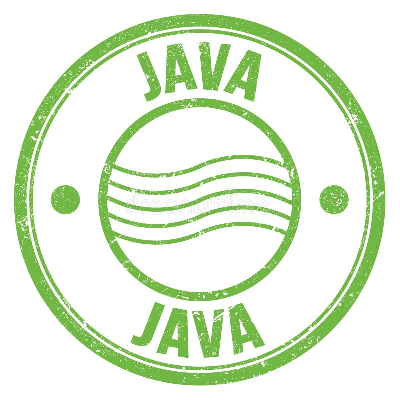 绿色圆邮戳符号的java文本 皇族释放例证
