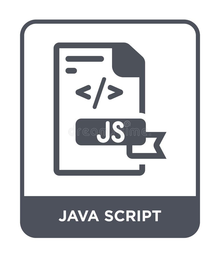 Java在时髦设计样式的剧本象 Java在白色背景隔绝的剧本象 Java剧本现代传染媒介的象简单和 库存例证