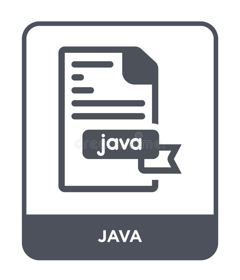 在时髦设计样式的Java象 在白色背景隔绝的Java象 网的Java传染媒介象简单和现代平的标志 库存例证