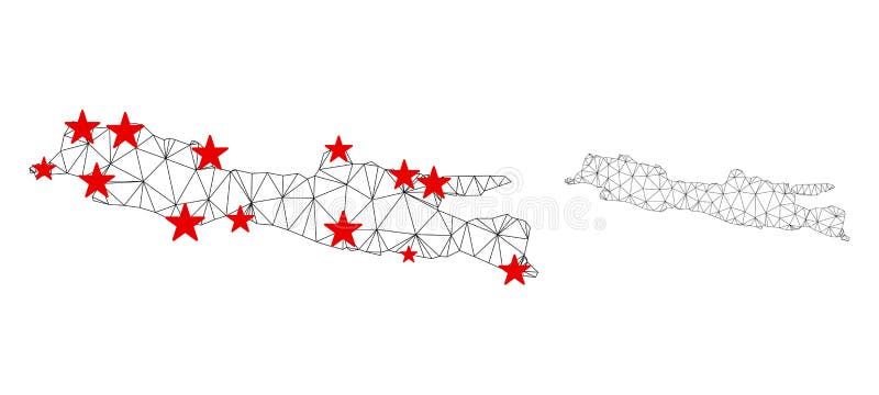 多边形网状矢量java岛地图 皇族释放例证