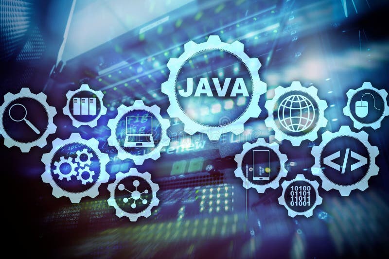 Java Programming Concept. Virtual Machine. on Server Room Background.  Editorial Stock Image - Image of tech, discussion: 148684554