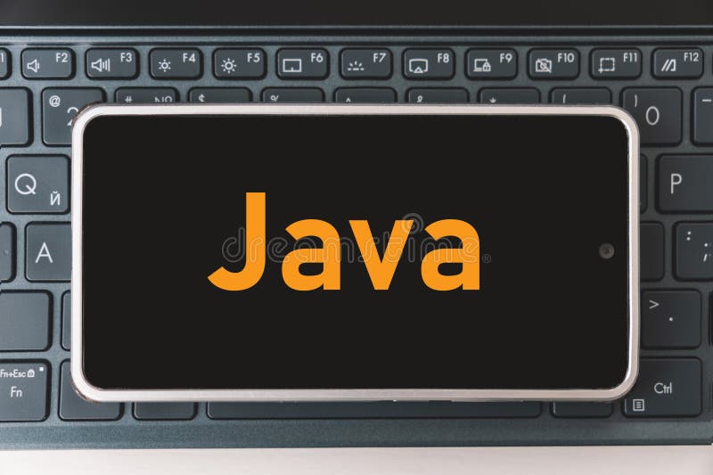 Java Programming Language for Mobile Development, Concept. Smartphone ...