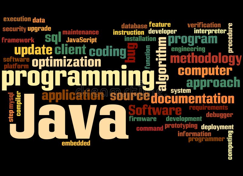 Java Programming, Word Cloud Concept 9 Stock Illustration ...