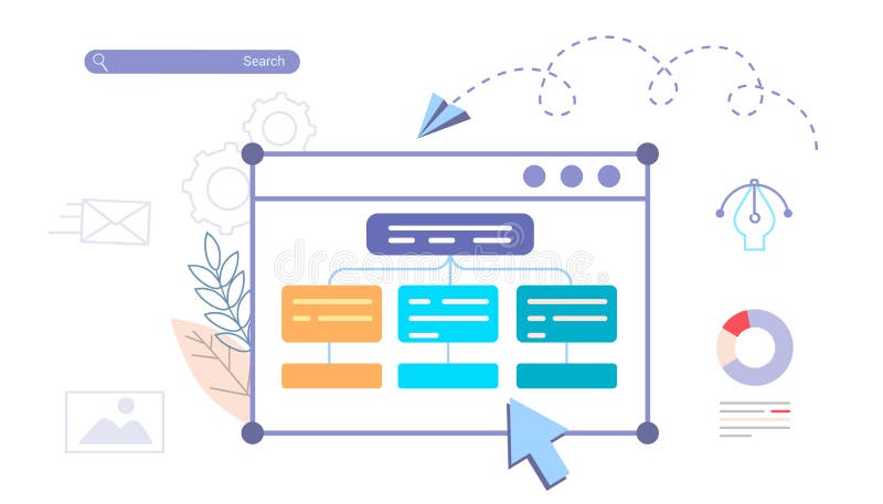 έργο δόμησης του java python php ως διαδικασία προγραμματισμού αρχικής σελίδας διανυσματική απεικόνιση