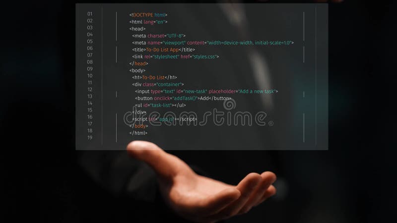 Java script code for task management UI functionality marrow stock footage