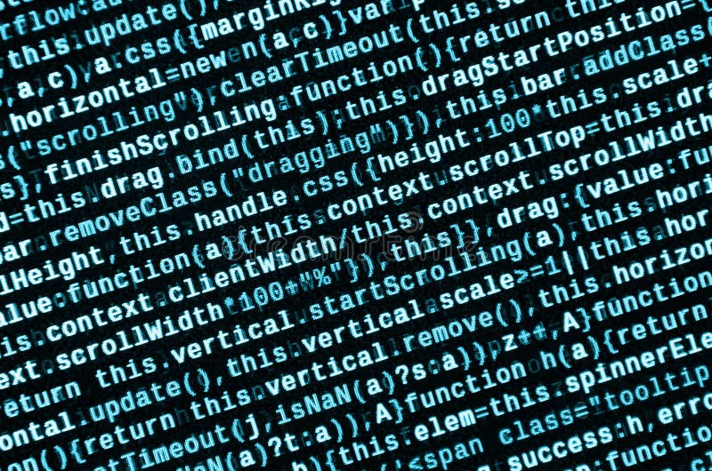 JavaScript code in text editor. Coding cyberspace concept. Screen of web developing javascript code. Implementing SEO concepts for better SERP. HTML markup language closeup. Website design. Programming coding script java stock images, royalty-free photos and pictures
