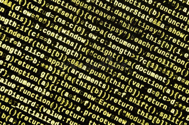 JavaScript code in text editor. Coding cyberspace concept. Screen of web developing javascript code. Implementing SEO concepts for better SERP. HTML markup language closeup. Website design. Programming coding script java stock images, royalty-free photos and pictures