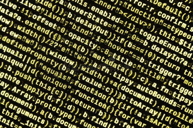 JavaScript code in text editor. Coding cyberspace concept. Screen of web developing javascript code. Implementing SEO concepts for better SERP. HTML markup language closeup. Website design. Programming coding script java stock images, royalty-free photos and pictures
