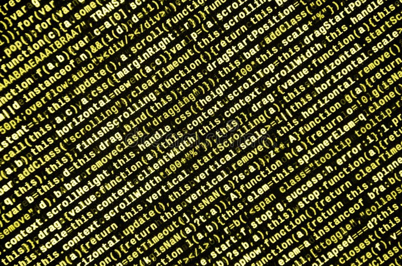 JavaScript code in text editor. Coding cyberspace concept. Screen of web developing javascript code. Implementing SEO concepts for better SERP. HTML markup language closeup. Website design. Programming coding script java stock images, royalty-free photos and pictures