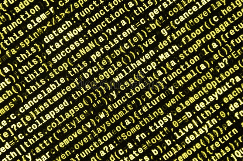 JavaScript code in text editor. Coding cyberspace concept. Screen of web developing javascript code. Implementing SEO concepts for better SERP. HTML markup language closeup. Website design. Programming coding script java stock images, royalty-free photos and pictures
