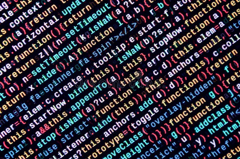 Javascript code in text editor coding cyberspace concept screen of web developing code javascript code in text editor coding वेक्टर इलस्ट्रेशन
