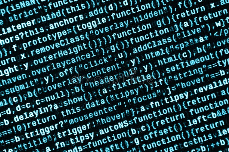JavaScript code in text editor. Coding cyberspace concept. Screen of web developing javascript code. Implementing SEO concepts for better SERP. HTML markup language closeup. Website design. Programming coding script java stock images, royalty-free photos and pictures