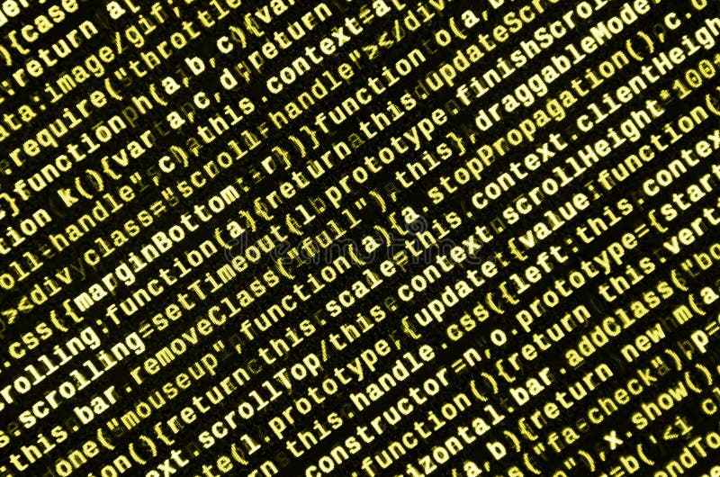 JavaScript code in text editor. Coding cyberspace concept. Screen of web developing javascript code. Implementing SEO concepts for better SERP. HTML markup language closeup. Website design. Programming coding script java stock images, royalty-free photos and pictures