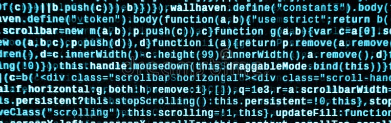 JavaScript code in text editor. Coding cyberspace concept. Screen of web developing javascript code. Implementing SEO concepts for better SERP. HTML markup language closeup. Website design. Programming coding script java stock images, royalty-free photos and pictures