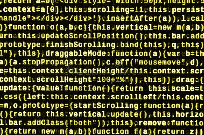 JavaScript code in text editor. Coding cyberspace concept. Screen of web developing javascript code. Implementing SEO concepts for better SERP. HTML markup language closeup. Website design. Programming coding script java stock images, royalty-free photos and pictures