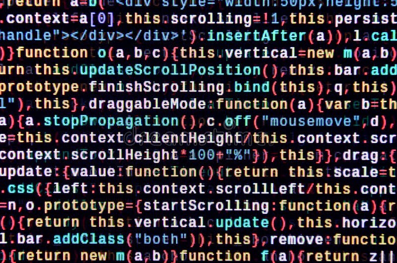 JavaScript code in text editor. Coding cyberspace concept. Screen of web developing javascript code. Implementing SEO concepts for better SERP. HTML markup language closeup. Website design. Programming coding script java stock images, royalty-free photos and pictures