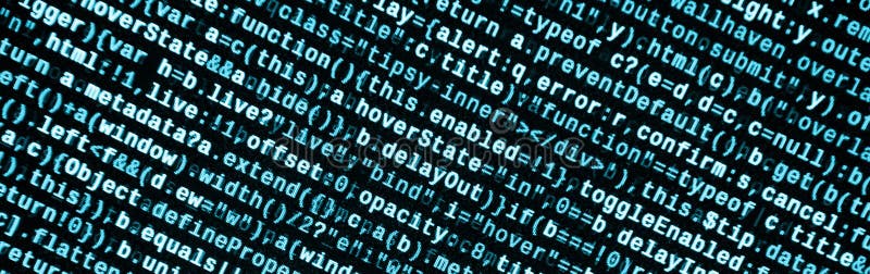 JavaScript code in text editor. Coding cyberspace concept. Screen of web developing javascript code. Implementing SEO concepts for better SERP. HTML markup language closeup. Website design. Programming coding script java stock images, royalty-free photos and pictures