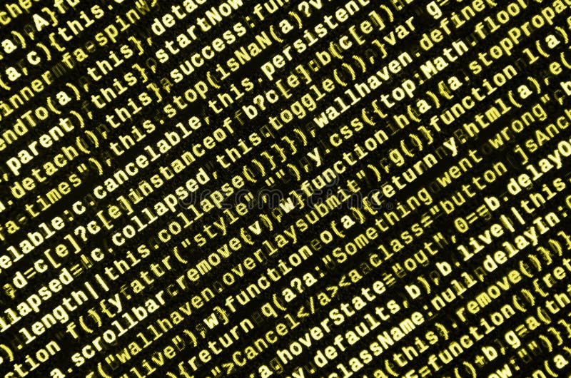 JavaScript code in text editor. Coding cyberspace concept. Screen of web developing javascript code. Implementing SEO concepts for better SERP. HTML markup language closeup. Website design. Programming coding script java stock images, royalty-free photos and pictures
