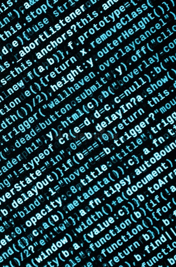 JavaScript code in text editor. Coding cyberspace concept. Screen of web developing javascript code. Implementing SEO concepts for better SERP. HTML markup language closeup. Website design. Programming coding script java stock images, royalty-free photos and pictures