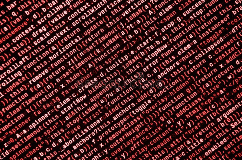 JavaScript code in text editor. Coding cyberspace concept. Screen of web developing javascript code. Implementing SEO concepts for better SERP. HTML markup language closeup. Website design. Programming coding script java stock images, royalty-free photos and pictures