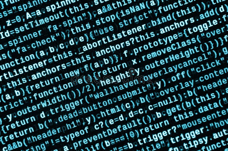 JavaScript code in text editor. Coding cyberspace concept. Screen of web developing javascript code. Implementing SEO concepts for better SERP. HTML markup language closeup. Website design. Programming coding script java stock images, royalty-free photos and pictures