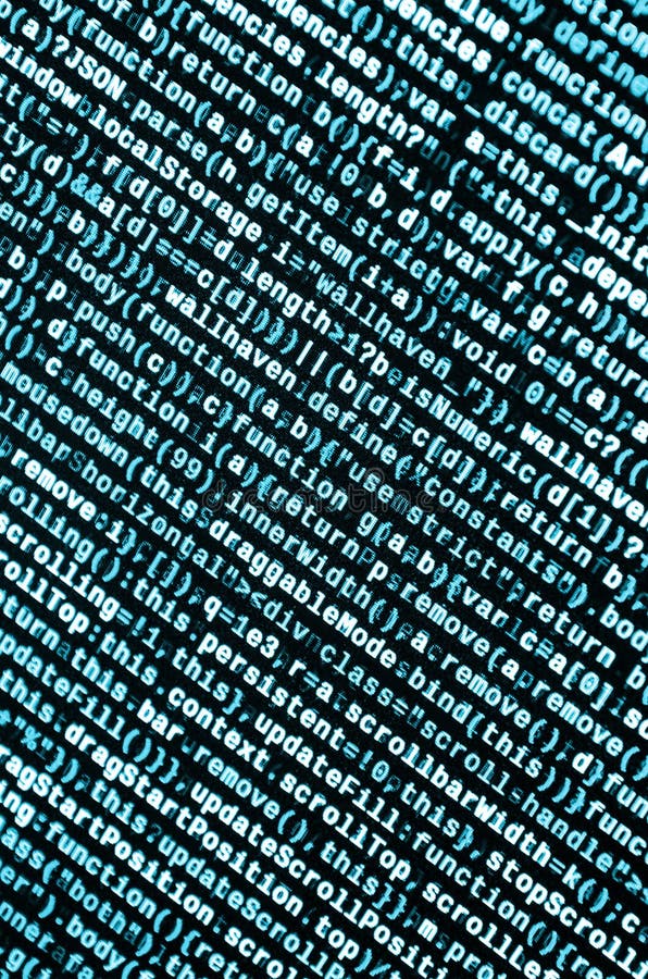 JavaScript code in text editor. Coding cyberspace concept. Screen of web developing javascript code. Implementing SEO concepts for better SERP. HTML markup language closeup. Website design. Programming coding script java stock images, royalty-free photos and pictures
