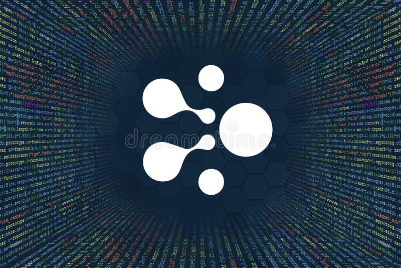 Aelf,elf 加密货币符号。来自计算机程序代码的隧道。程序员代码字符串,Javascript、CSS 和 PHP 库存照片