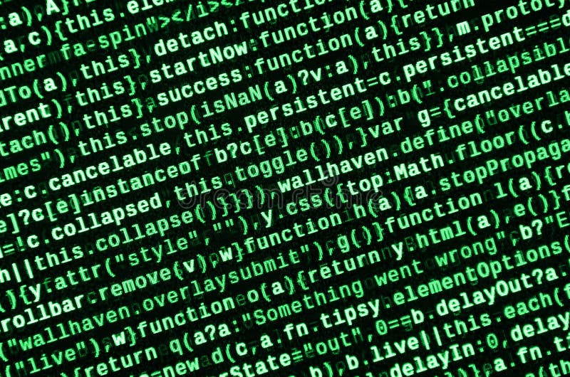 Javascript Functions, Variables, Objects. Monitor Closeup of Function