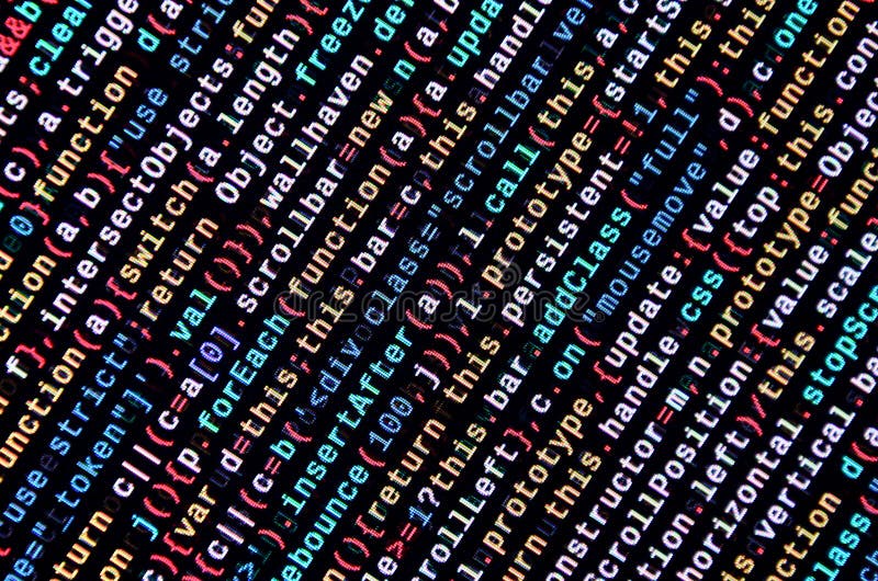 Javascript Functions, Variables, Objects. Monitor Closeup of Function