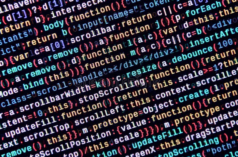 Javascript Functions, Variables, Objects. Monitor Closeup of Function ...