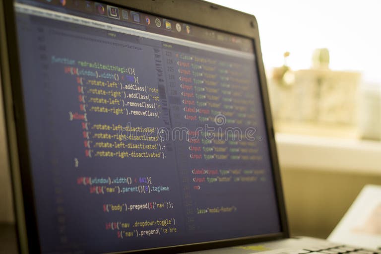 Javascript and HTML Front-end Code. Computer Programming Source Code ...