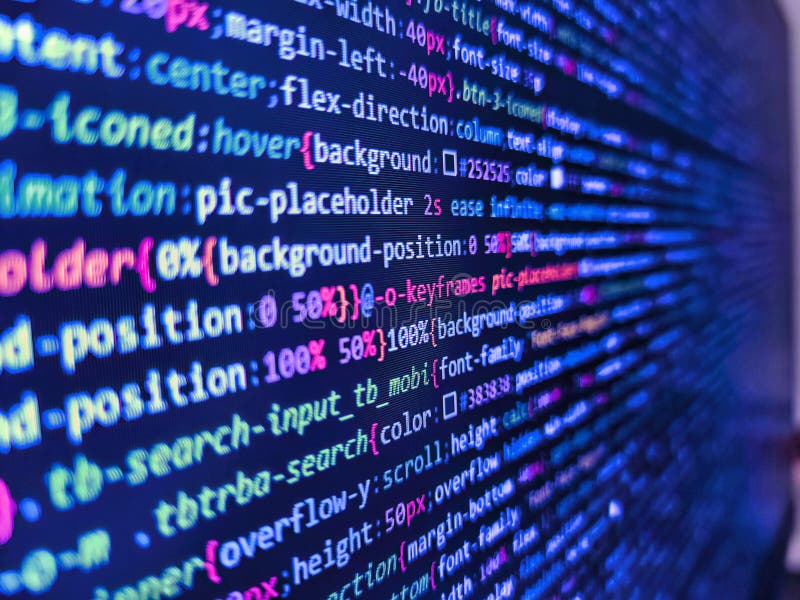 Концепция абстрактного алгоритма современного приложения. Крупный план кода JavaScript и HTML. Программирование на JavaScript на н стоковые изображения rf