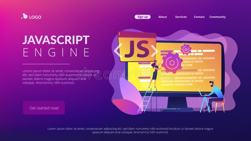 JavaScript概念登录页 库存例证