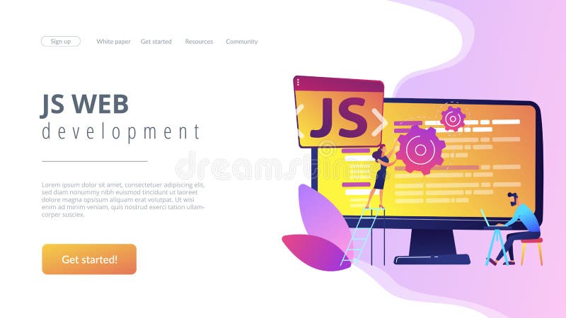 JavaScript概念登录页 库存例证