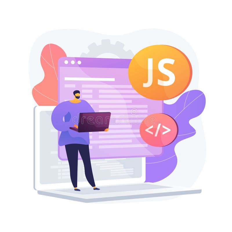 Javascript抽象概念矢量图. 向量例证